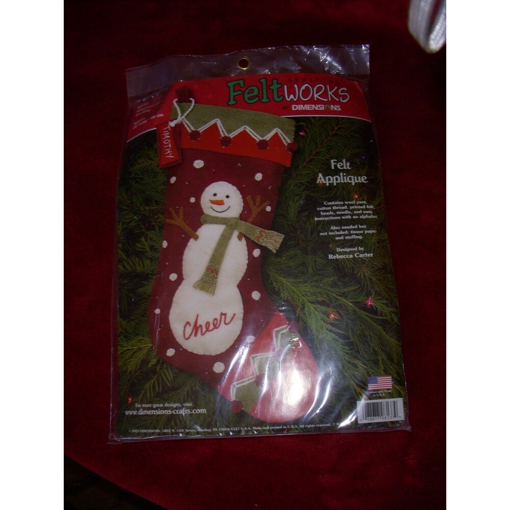 Dimensions Snowman Cheer Felt Applique Stocking kit